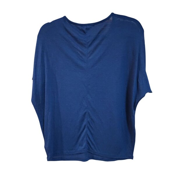 Forever 21 Blue Dolman Sleeve V-Neck Top S Lightweight Casual Womens T-Shirt - Picture 2 of 3